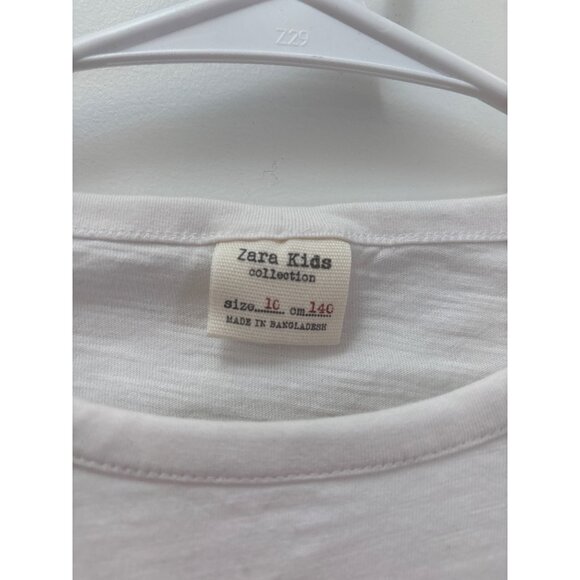Zara Kids White Long-Sleeve Paint Class Shirt W/ Heart & Star Print 10 - Picture 2 of 4